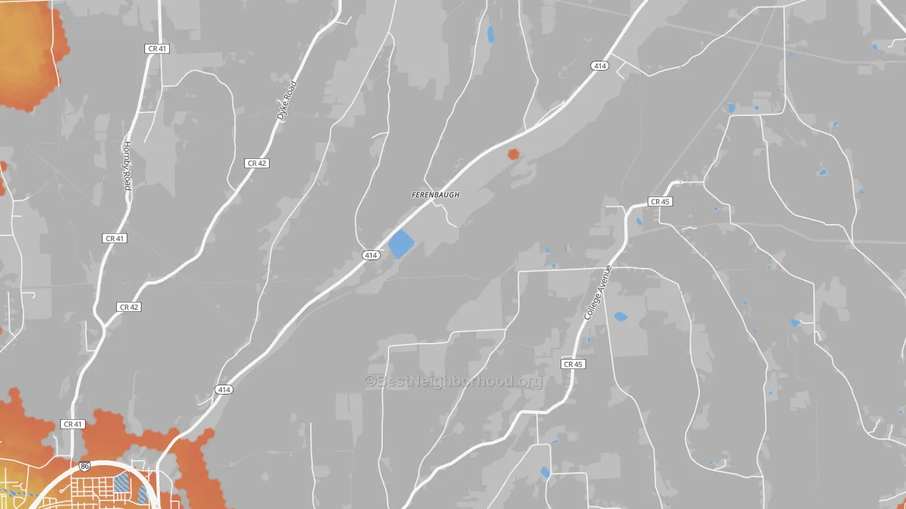 Bike Grade map of Ferenbaugh, NY