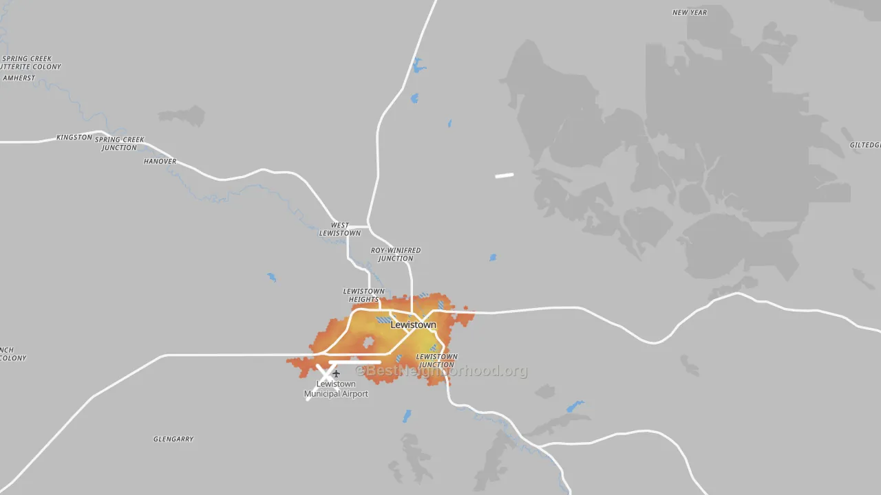 Bike Grade map of Fergus County, MT