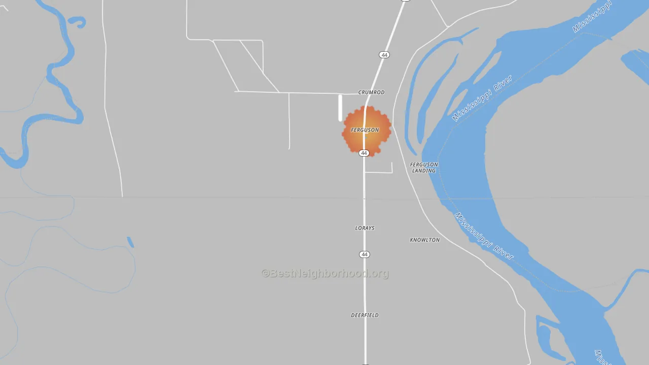 Bike Grade map of Ferguson, AR