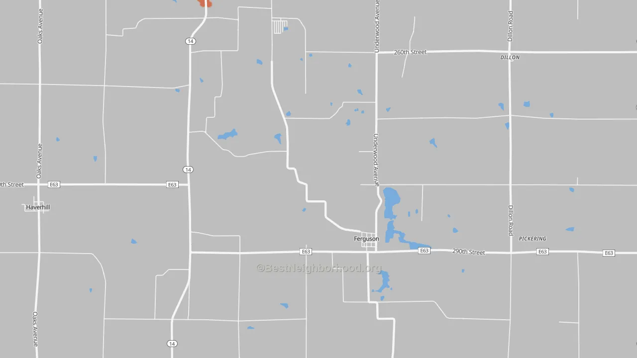 Bike Grade map of Ferguson, IA