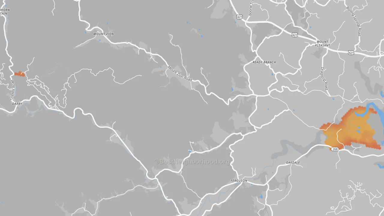 Bike Grade map of Ferguson, NC