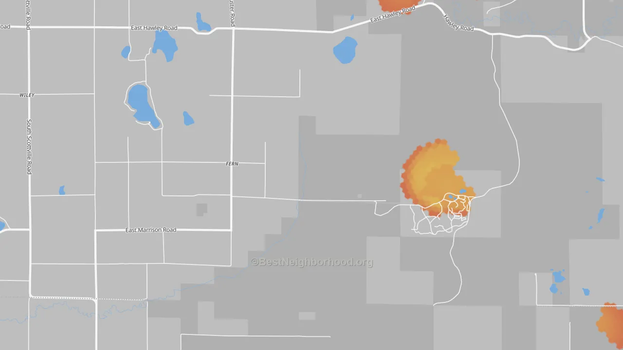 Bike Grade map of Fern, MI