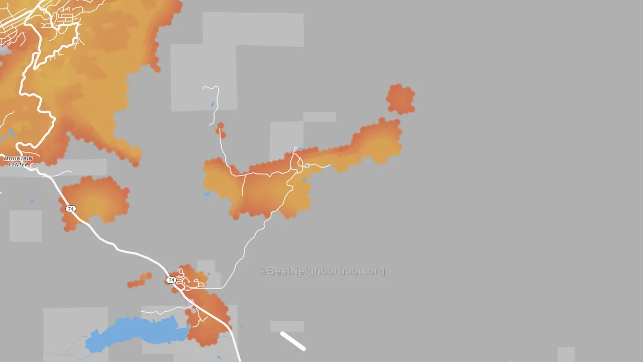 Bike Grade map of Fern Valley, CA