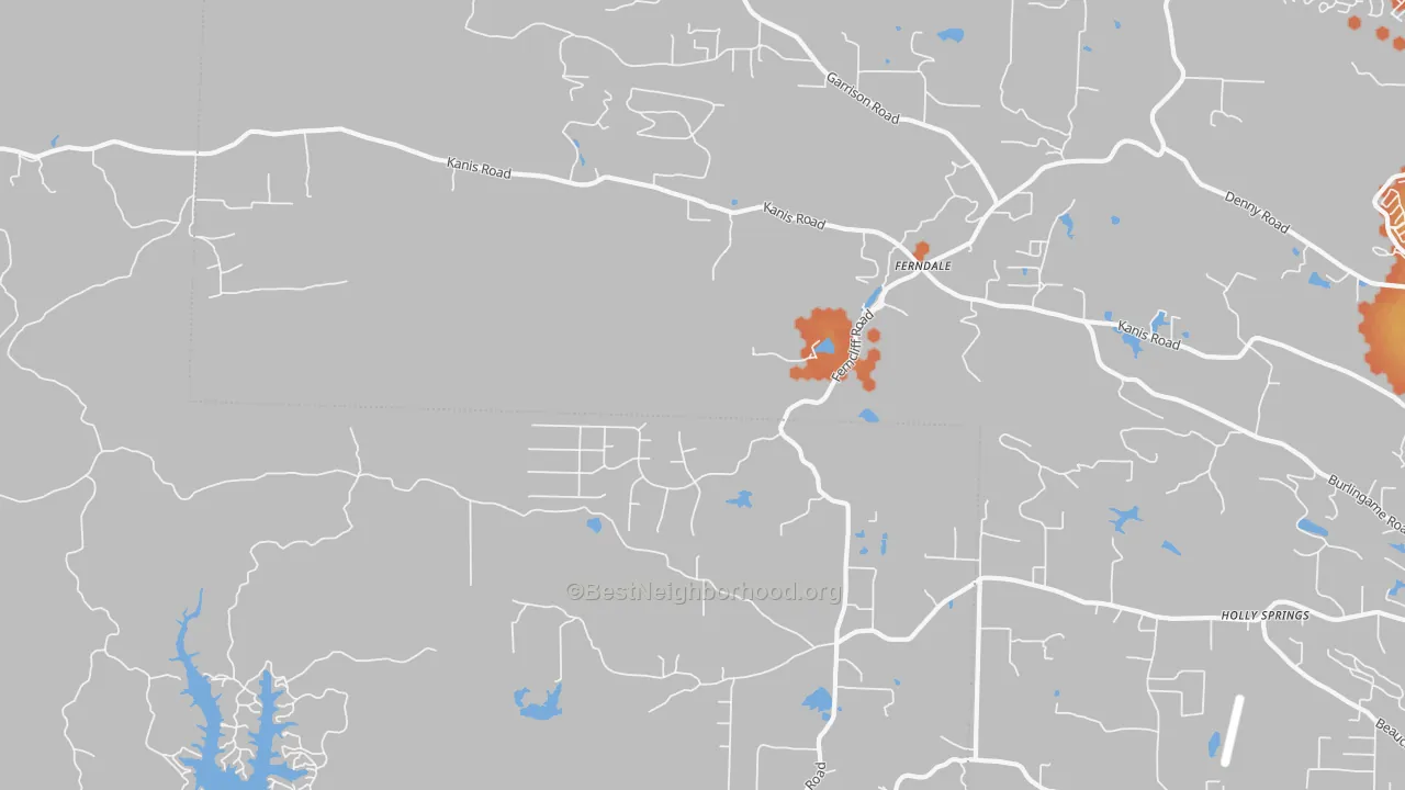 Bike Grade map of Ferndale, AR