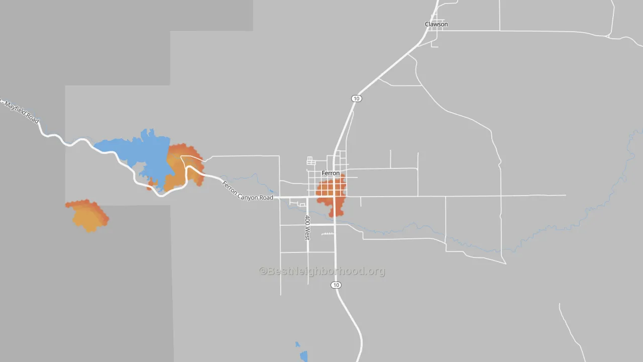Bike Grade map of Ferron, UT