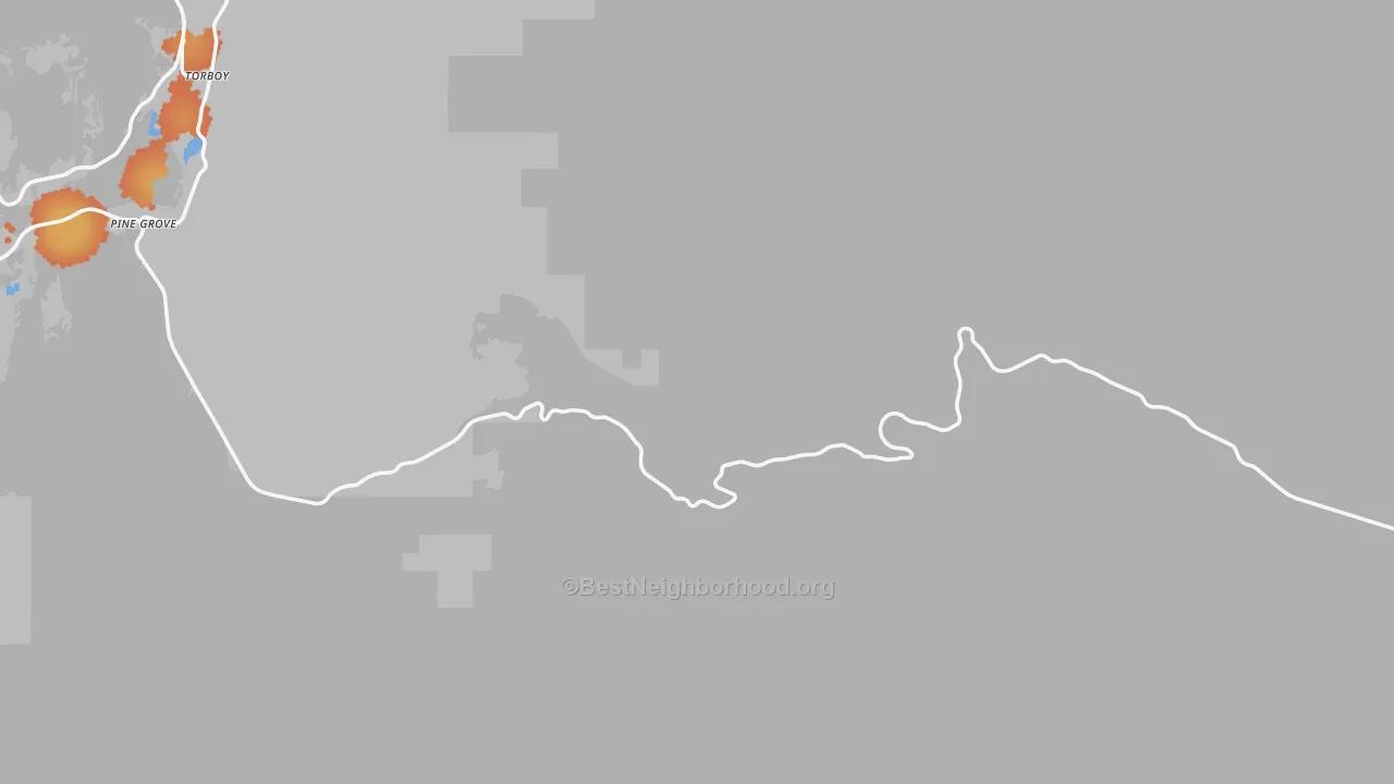Bike Grade map of Ferry County, WA