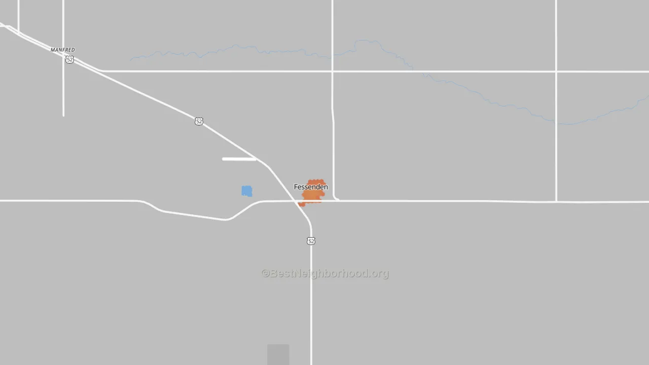 Bike Grade map of Fessenden, ND