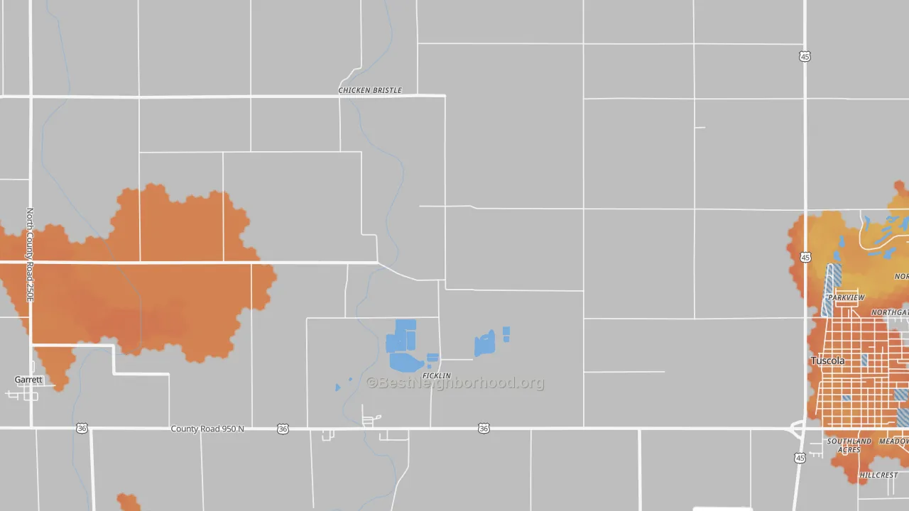 Bike Grade map of Ficklin, IL