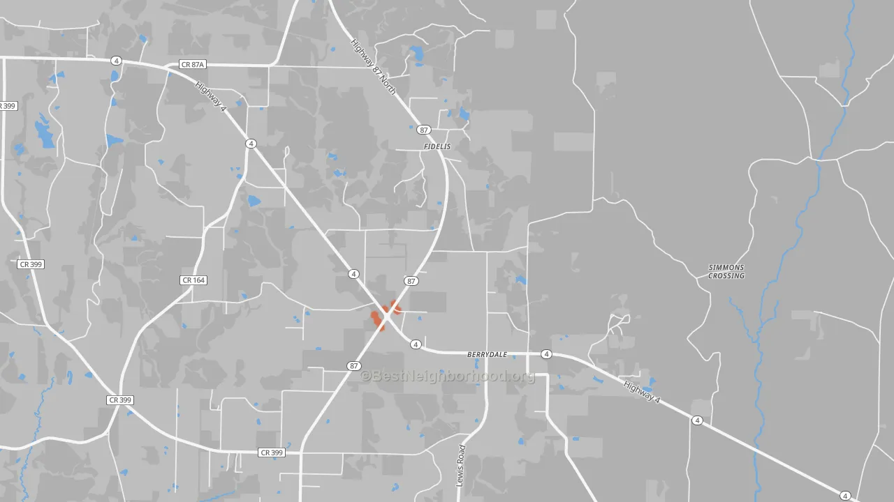 Bike Grade map of Fidelis, FL