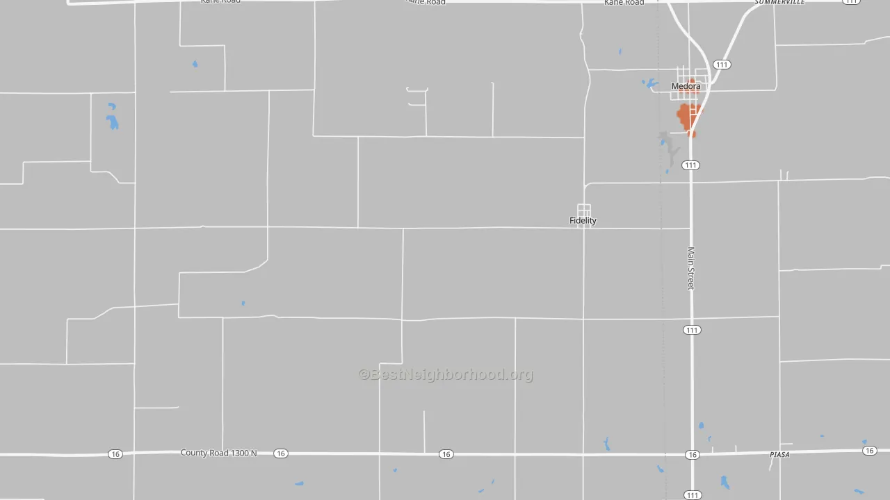 Bike Grade map of Fidelity, IL