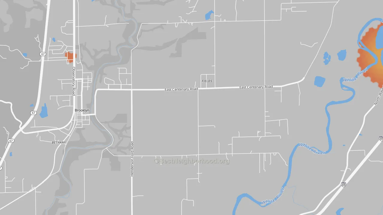 Bike Grade map of Fields, IN