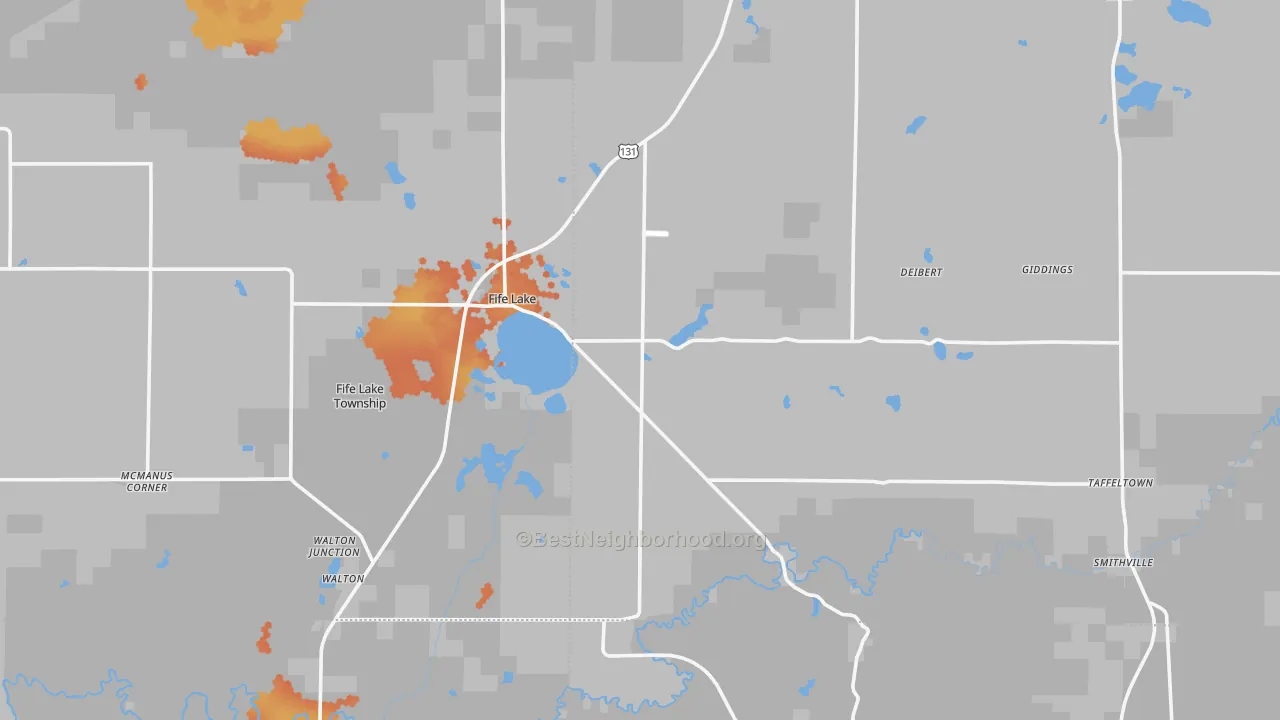 Bike Grade map of Fife Lake, MI