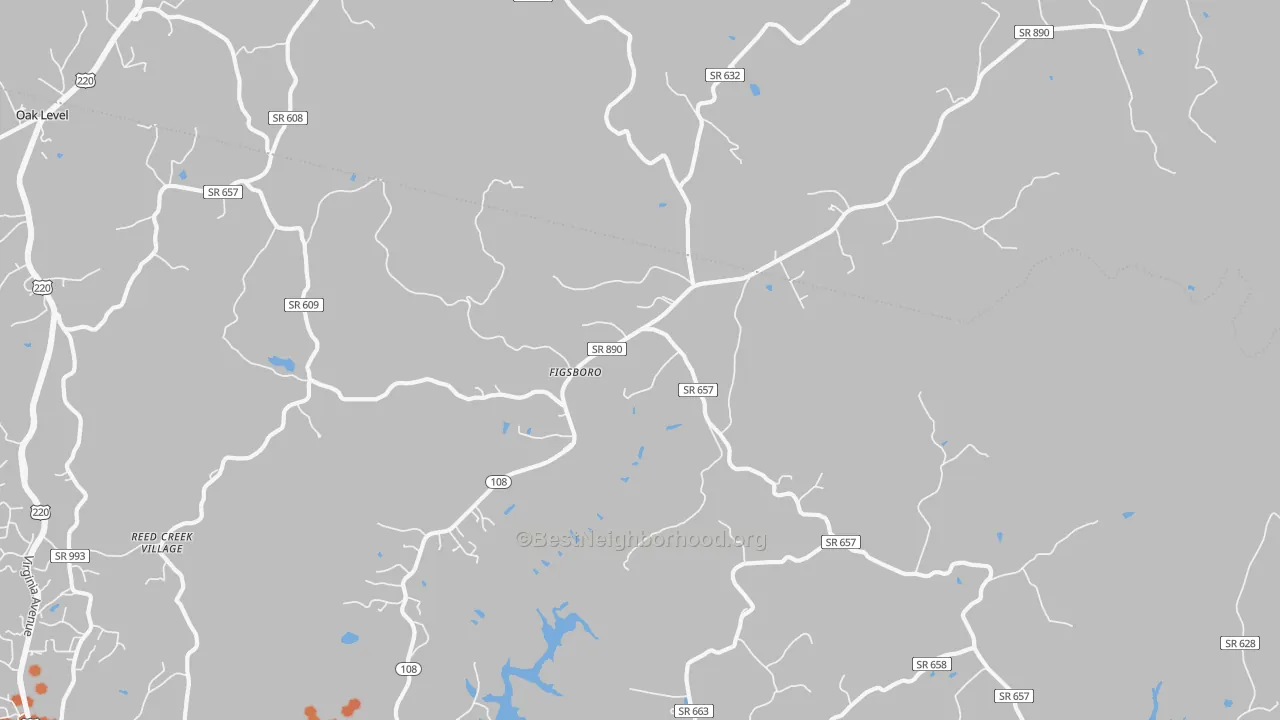 Bike Grade map of Figsboro, VA
