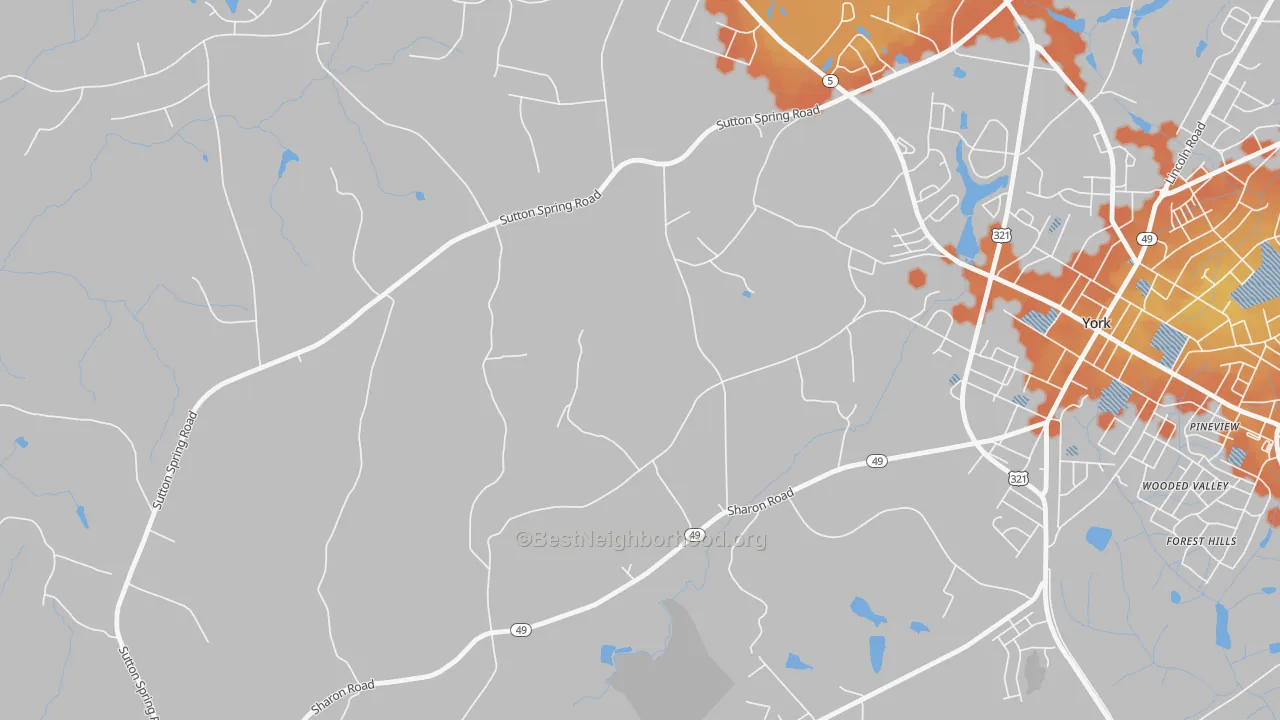 Bike Grade map of Filbert, SC