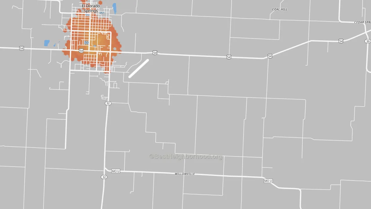 Bike Grade map of Filley, MO