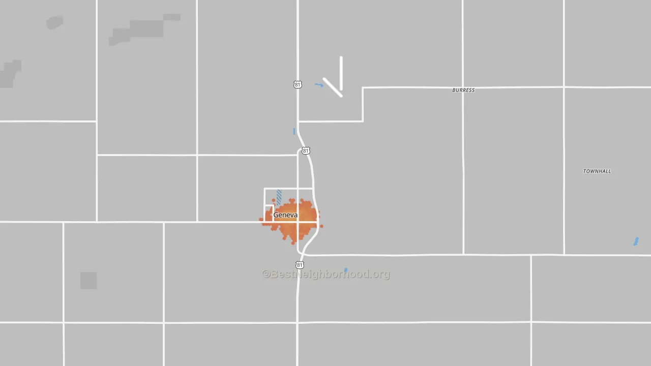 Bike Grade map of Fillmore County, NE