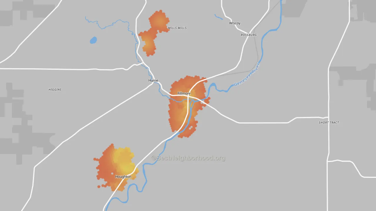 Bike Grade map of Fillmore, NY