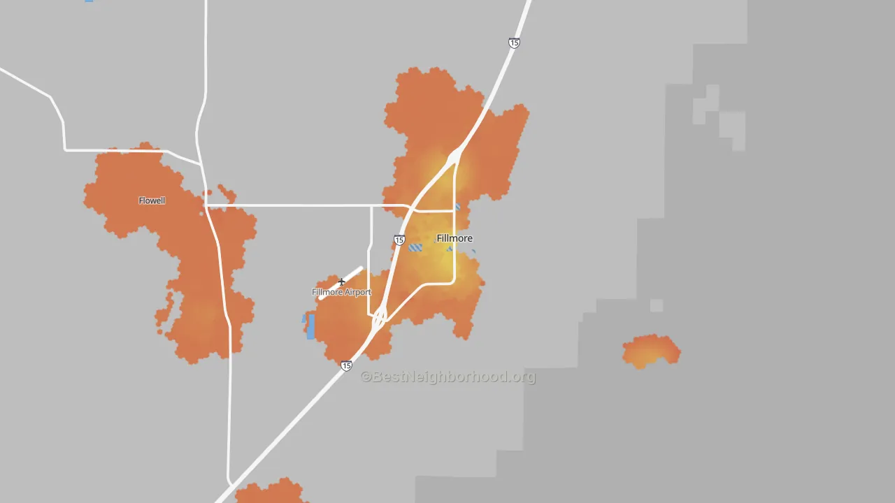 Bike Grade map of Fillmore, UT