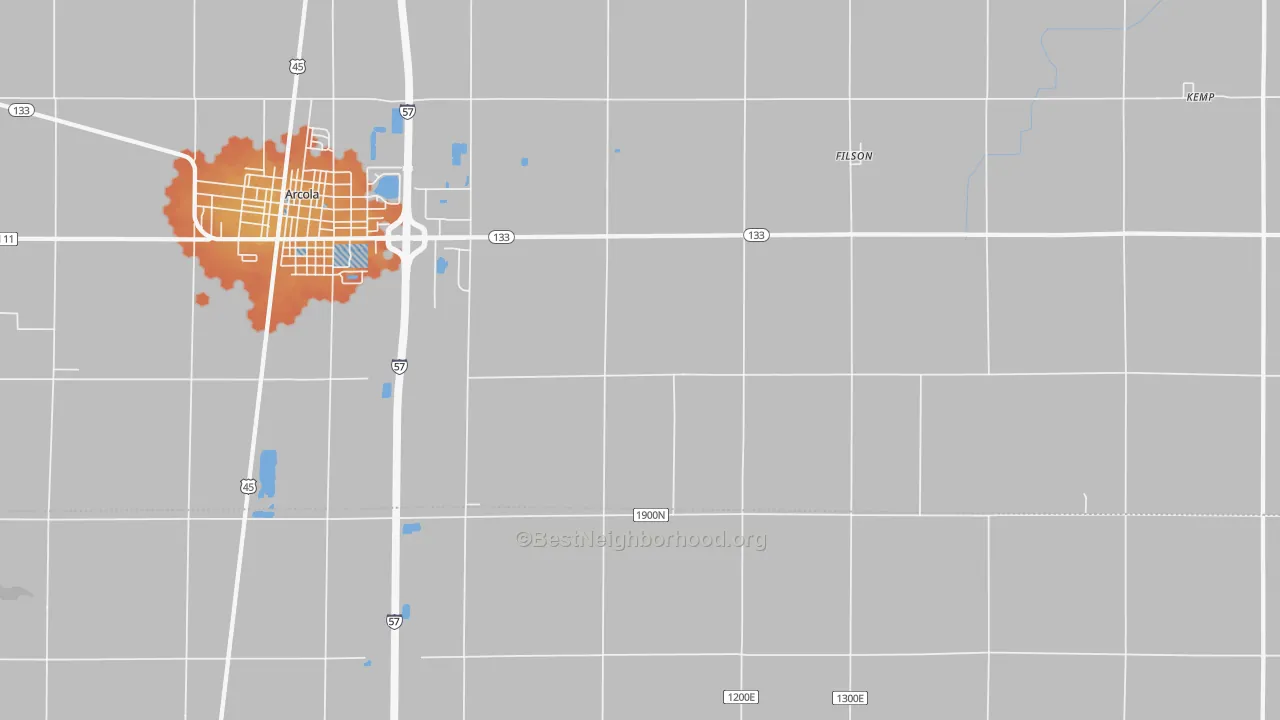 Bike Grade map of Filson, IL