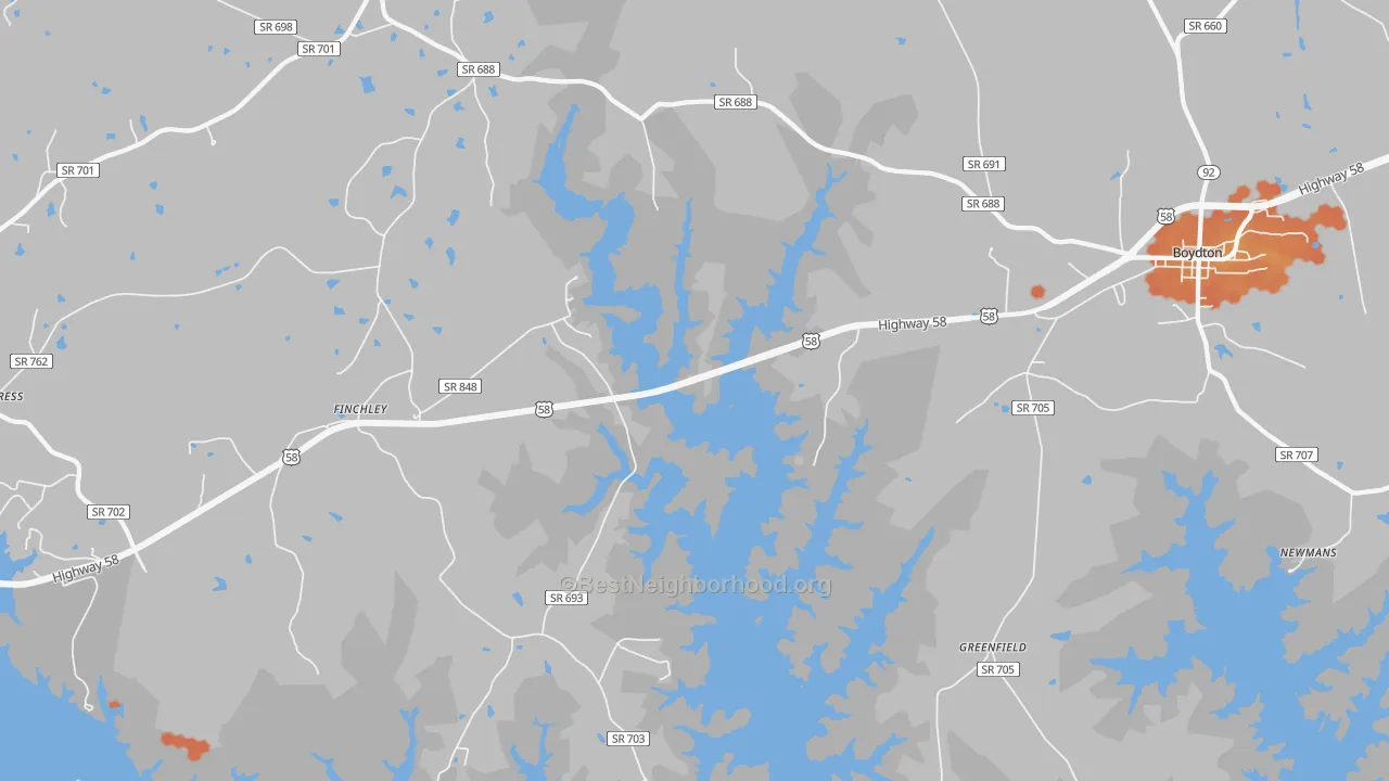 Bike Grade map of Finchley, VA