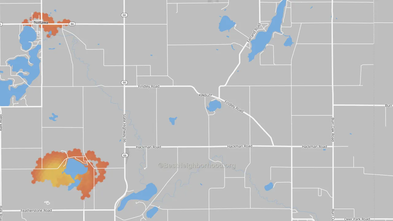 Bike Grade map of Findley, MI