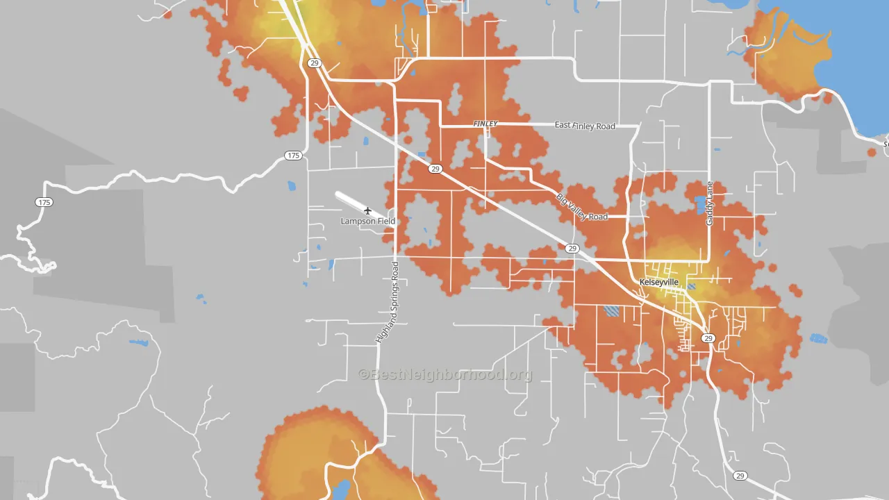 Bike Grade map of Finley, CA