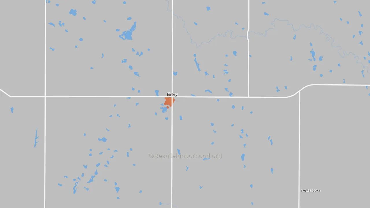 Bike Grade map of Finley, ND