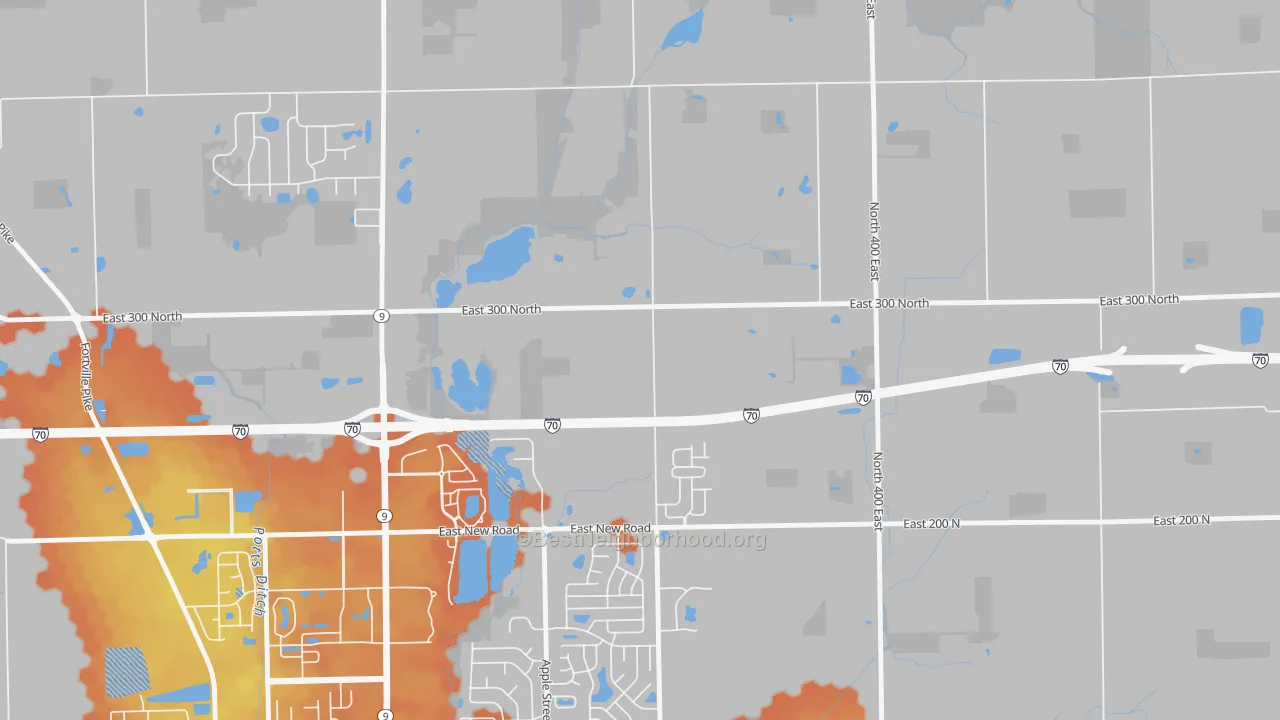 Bike Grade map of Finly, IN