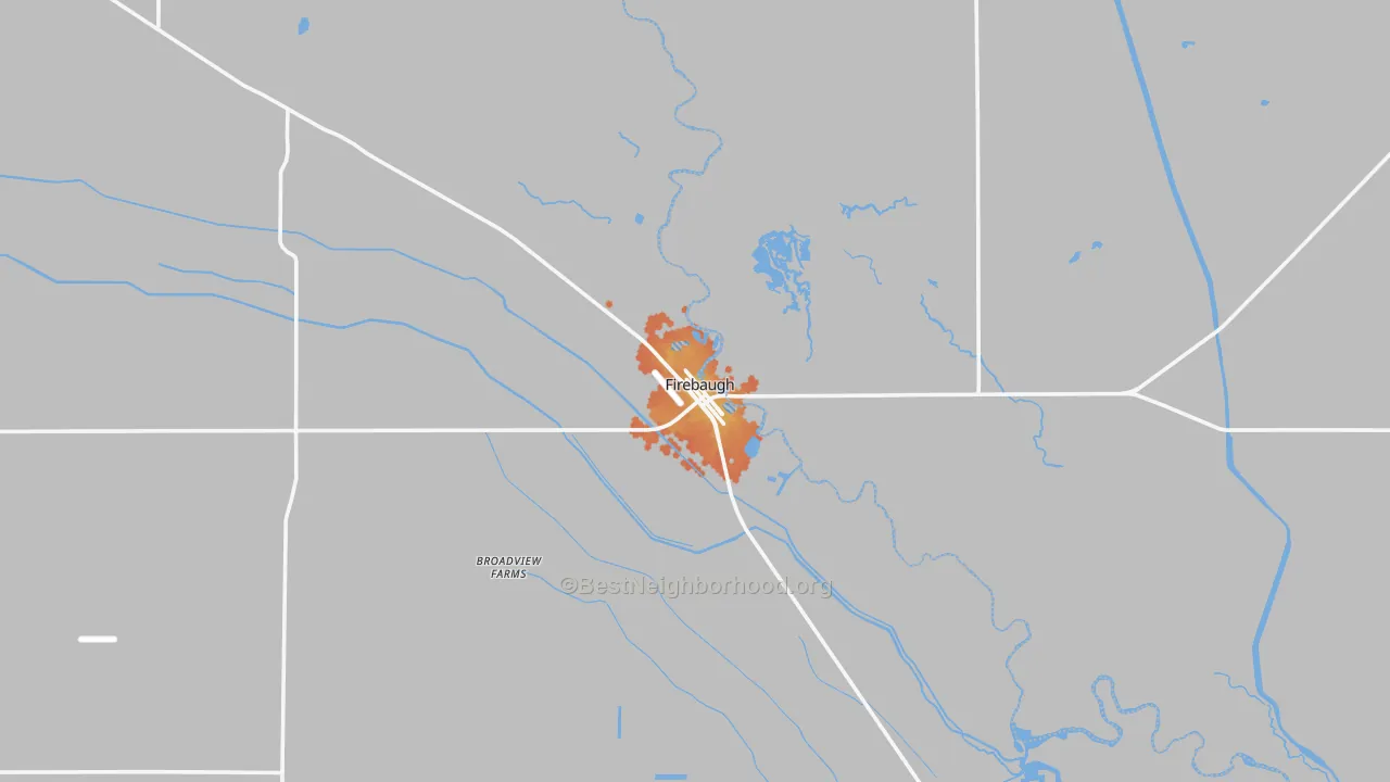 Bike Grade map of Firebaugh, CA