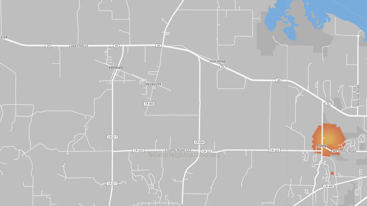 Bike Grade map of Fish Pond, AL