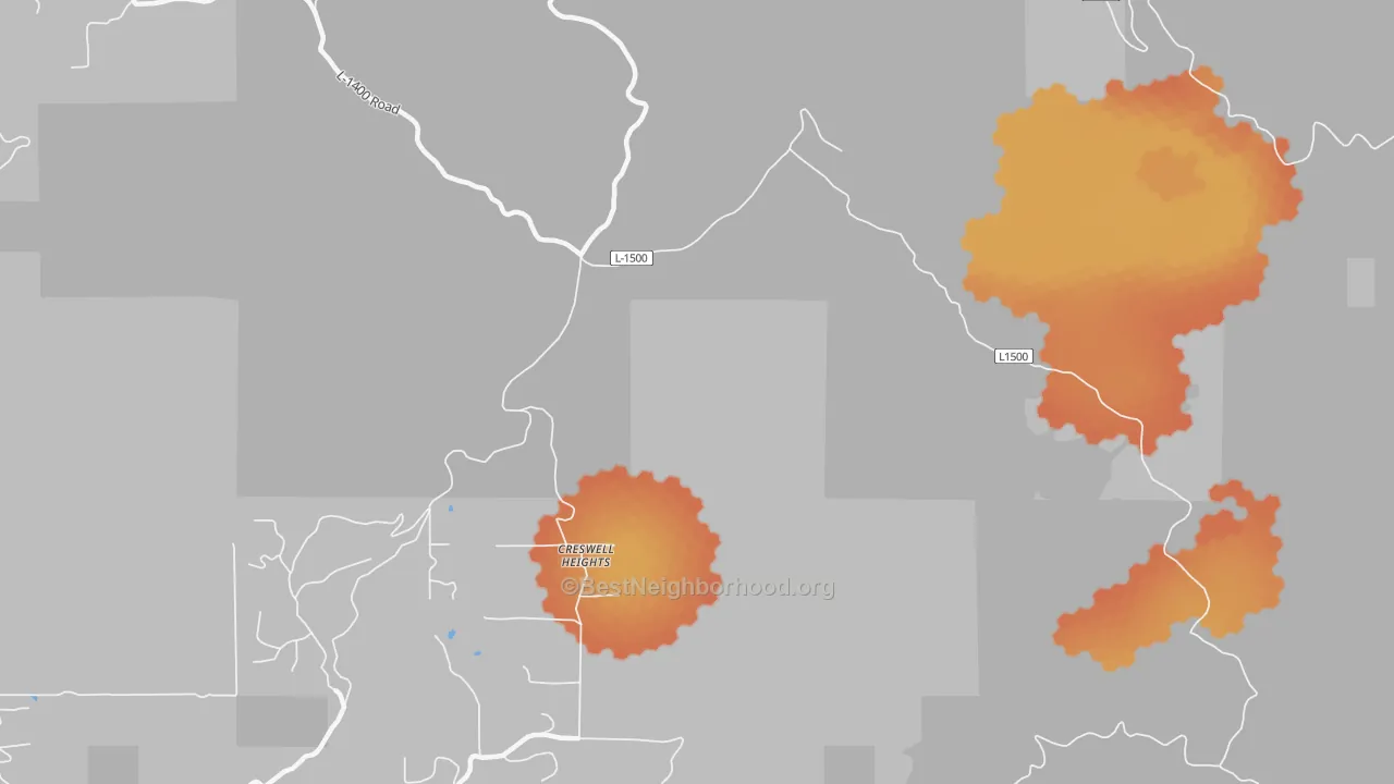 Bike Grade map of Fisher, WA