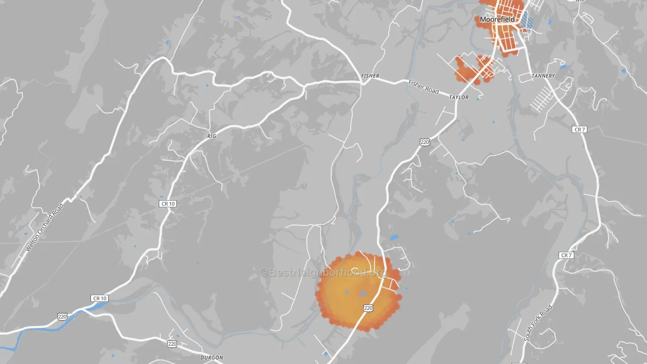 Bike Grade map of Fisher, WV