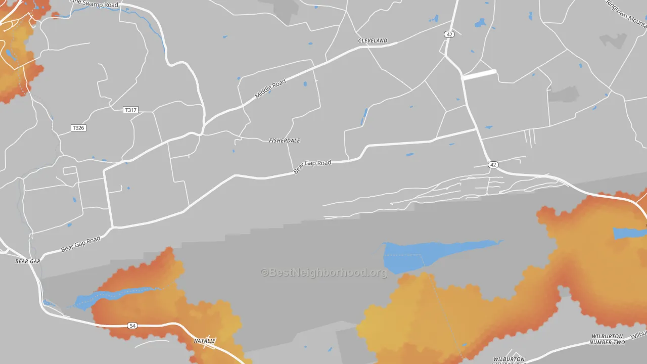 Bike Grade map of Fisherdale, PA