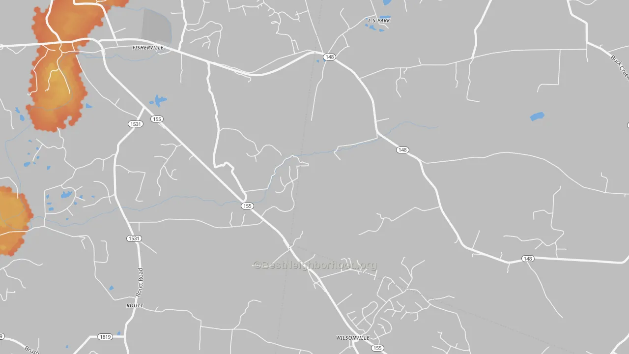 Bike Grade map of Fisherville, KY