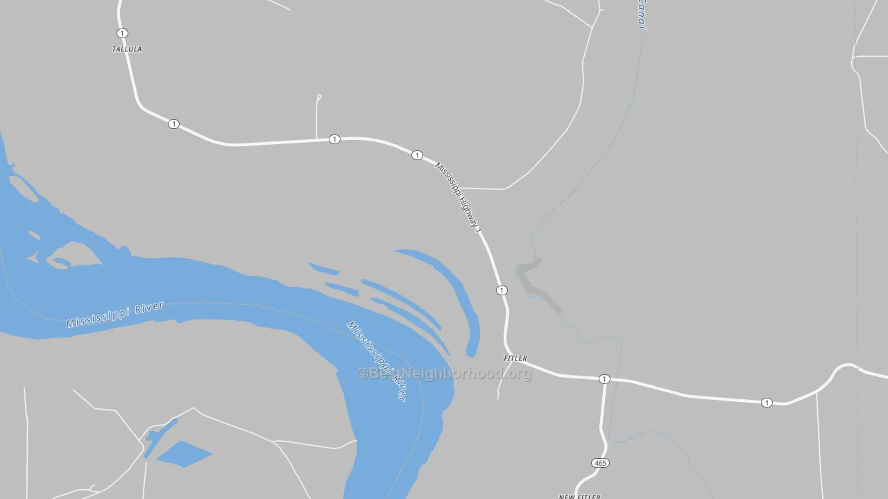Bike Grade map of Fitler, MS