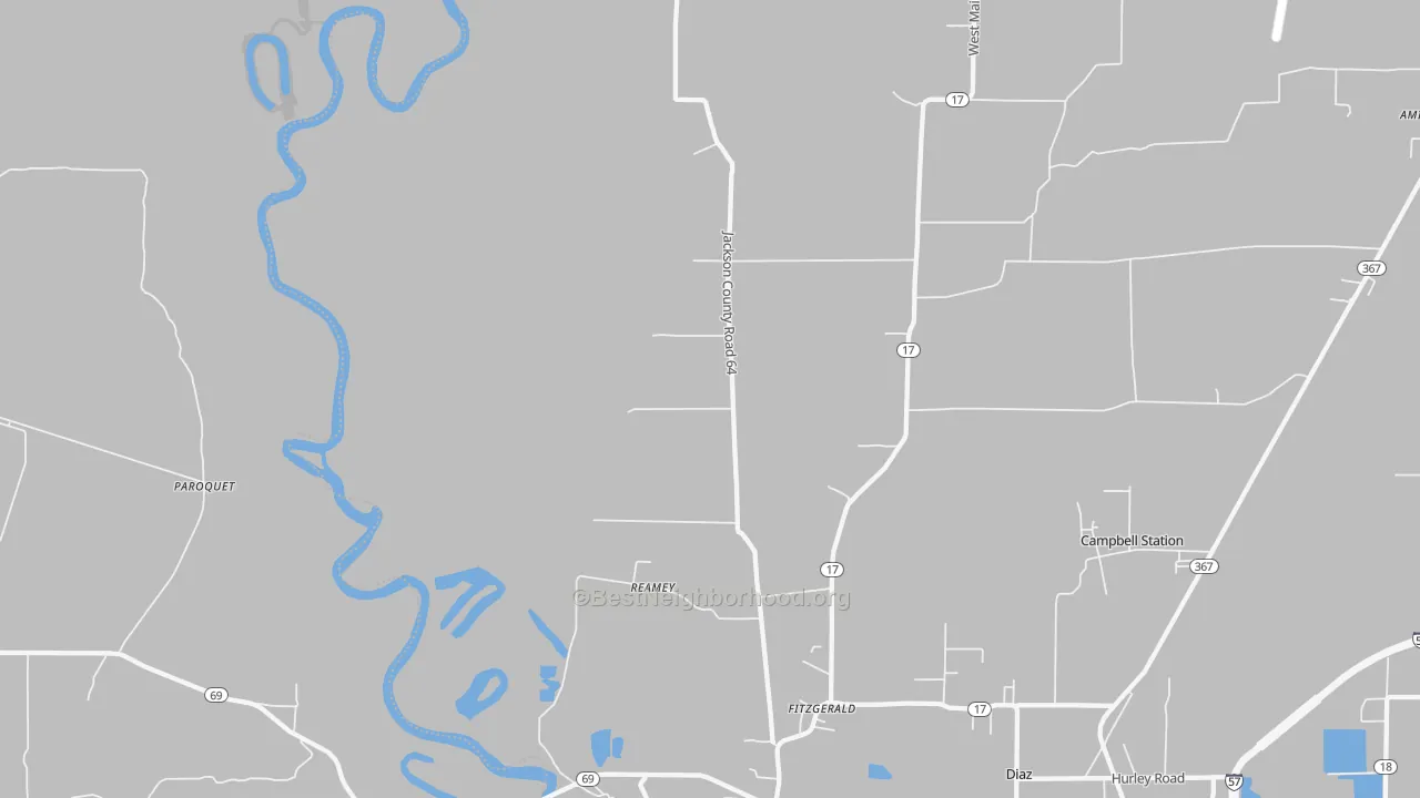 Bike Grade map of Fitzgerald, AR