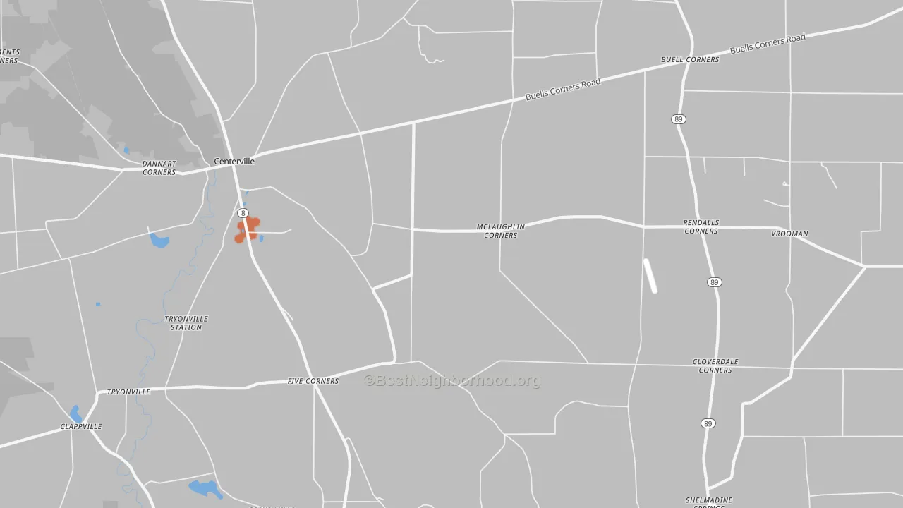Bike Grade map of Five Corners, PA