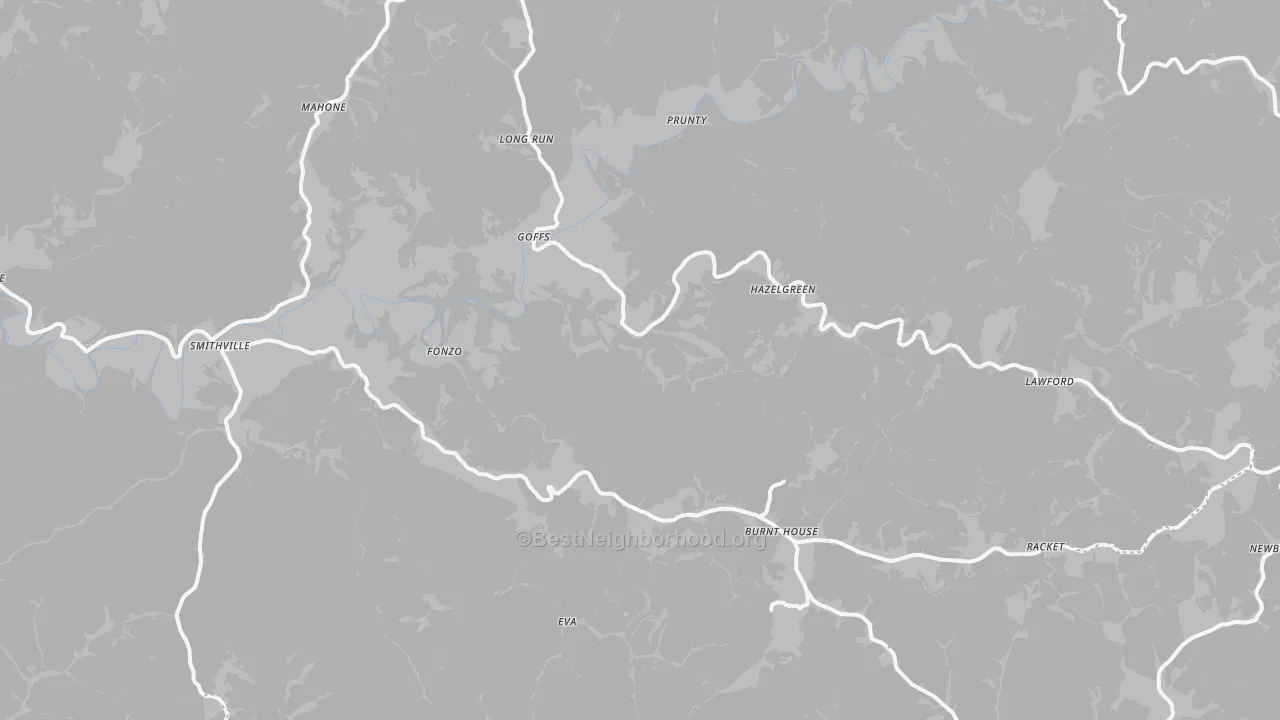 Bike Grade map of Five Forks, WV