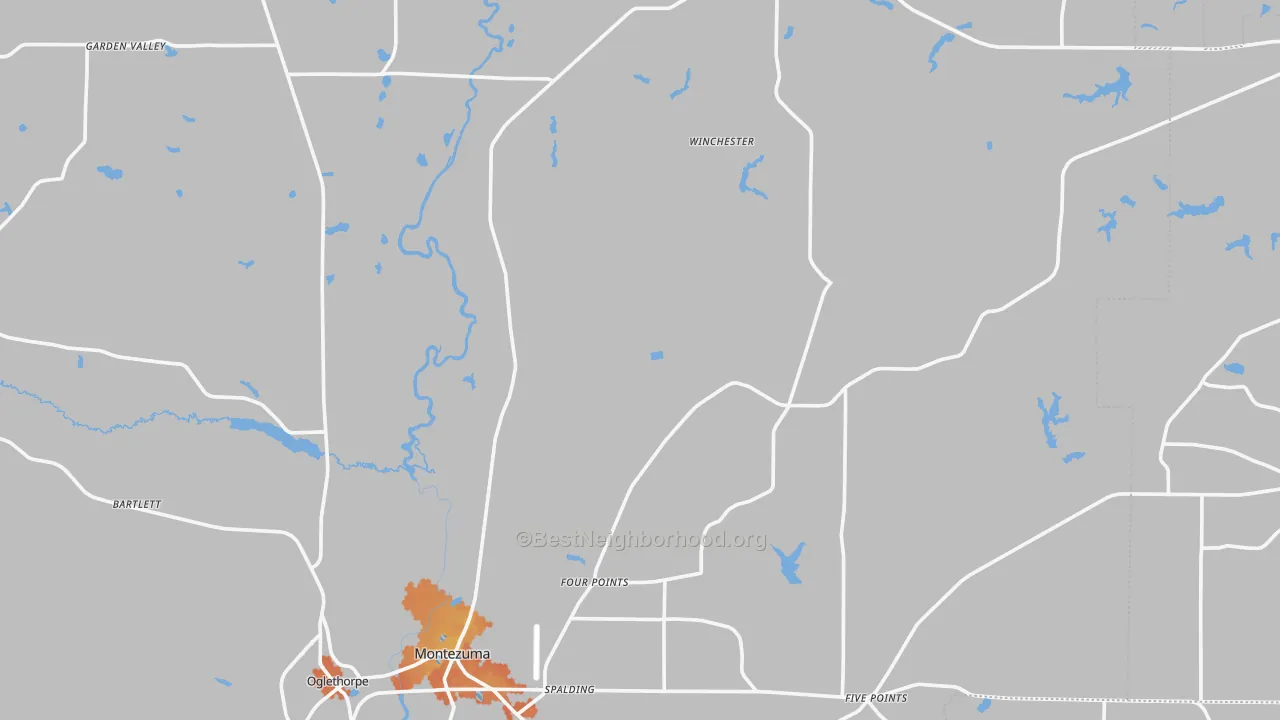 Bike Grade map of Five Points, GA