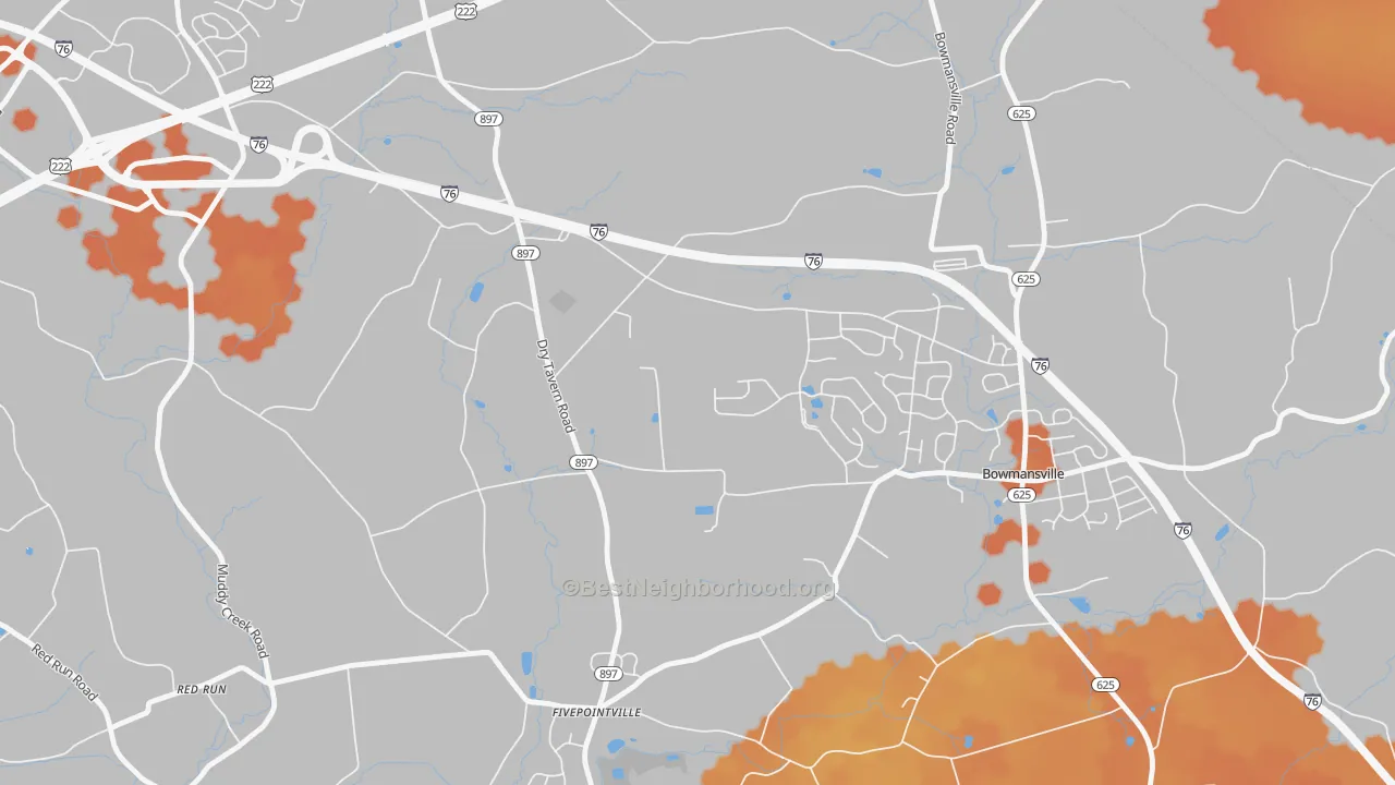 Bike Grade map of Fivepointville, PA
