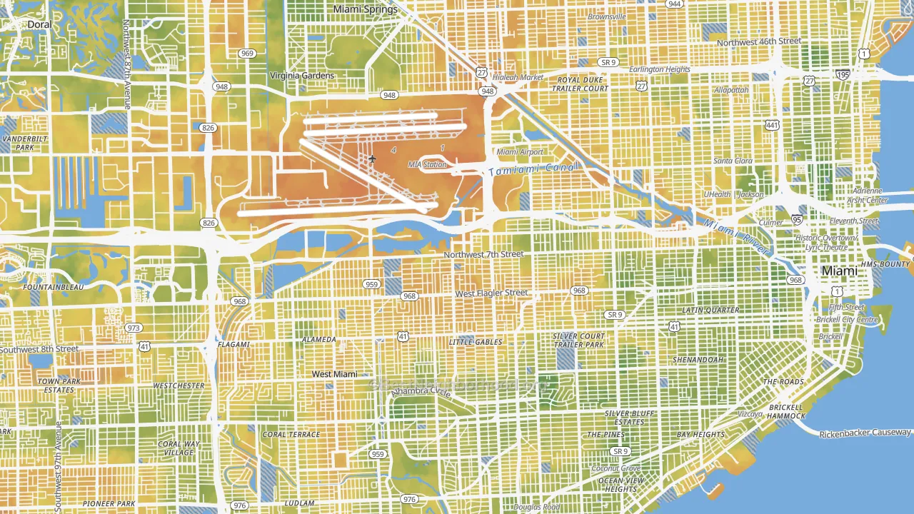 Bike Grade map of Flagami, Miami, FL