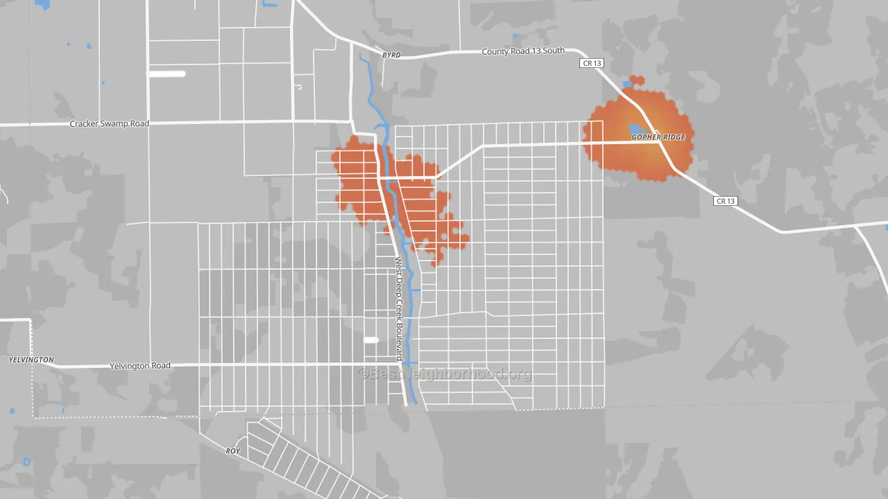 Bike Grade map of Flagler Estates, FL