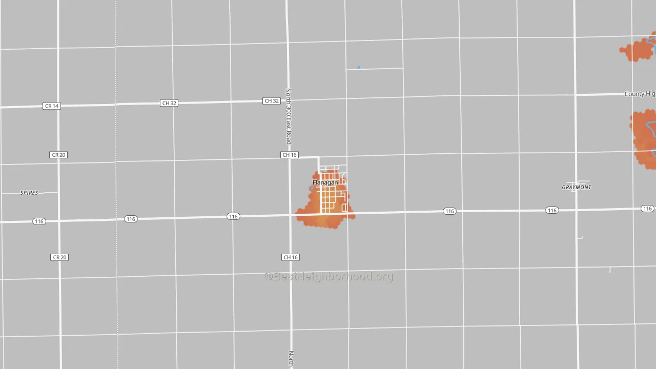 Bike Grade map of Flanagan, IL