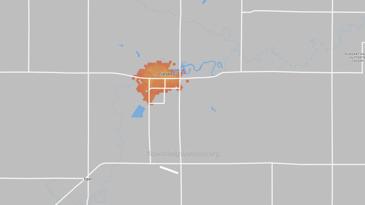 Bike Grade map of Flandreau, SD