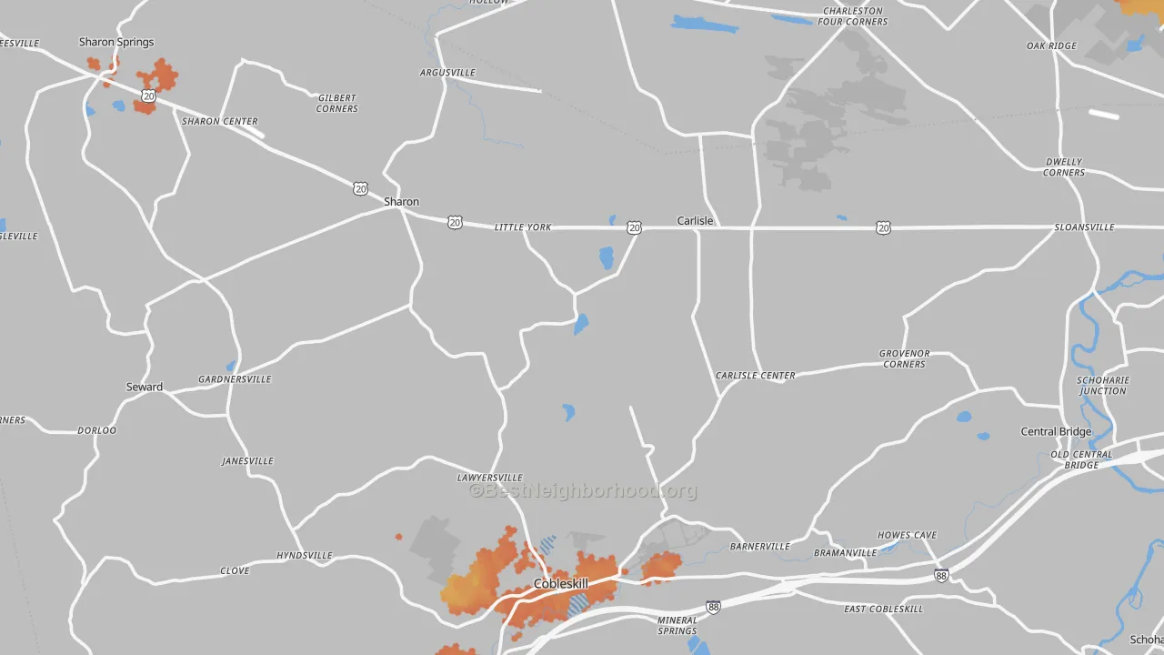 Bike Grade map of Flat Creek, NY