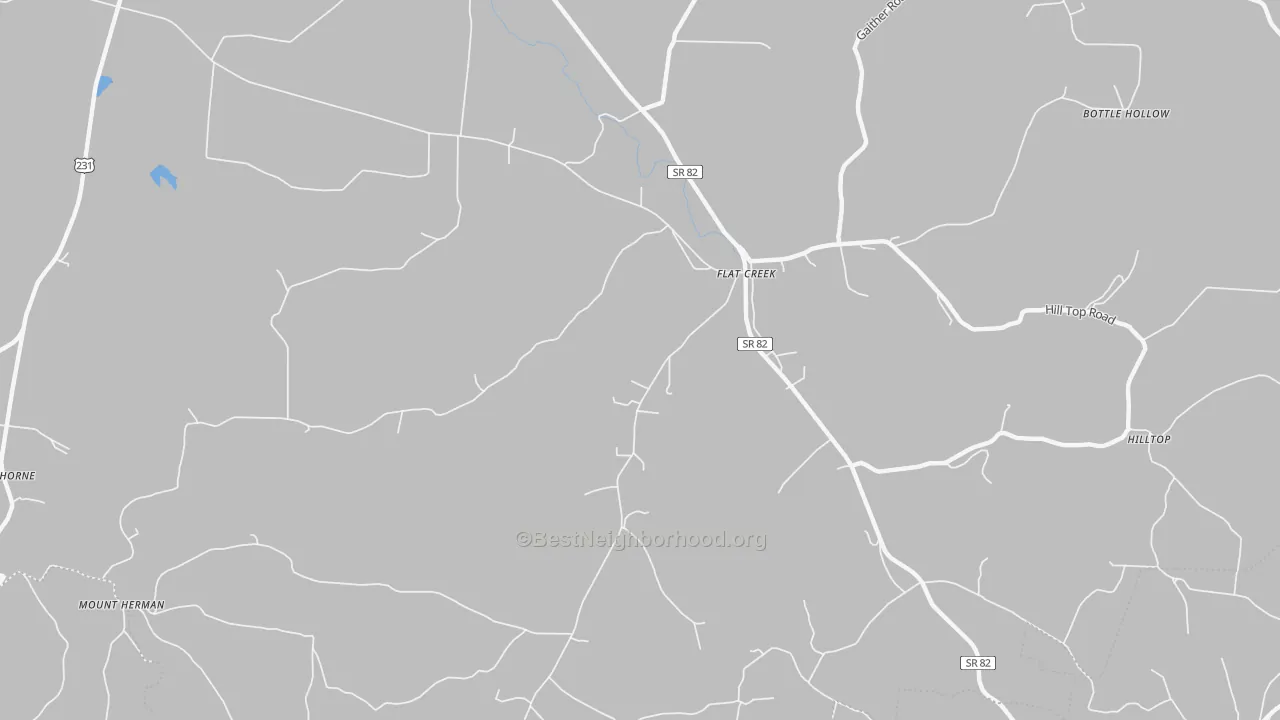 Bike Grade map of Flat Creek, TN