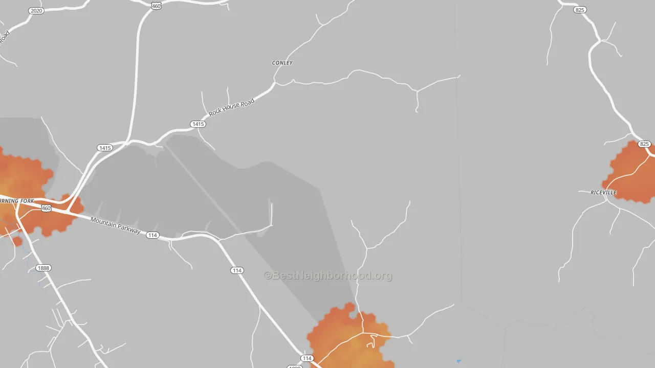 Bike Grade map of Flat Fork, KY