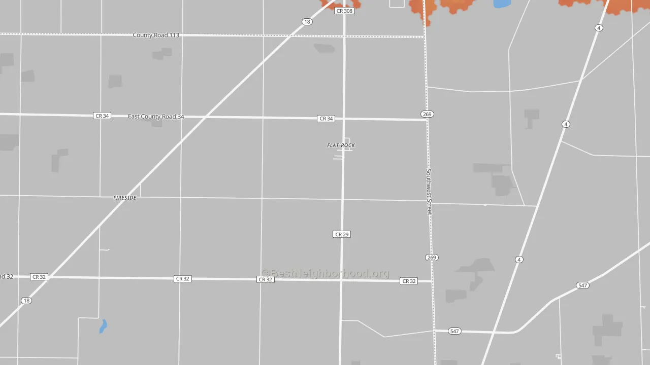Bike Grade map of Flat Rock, OH