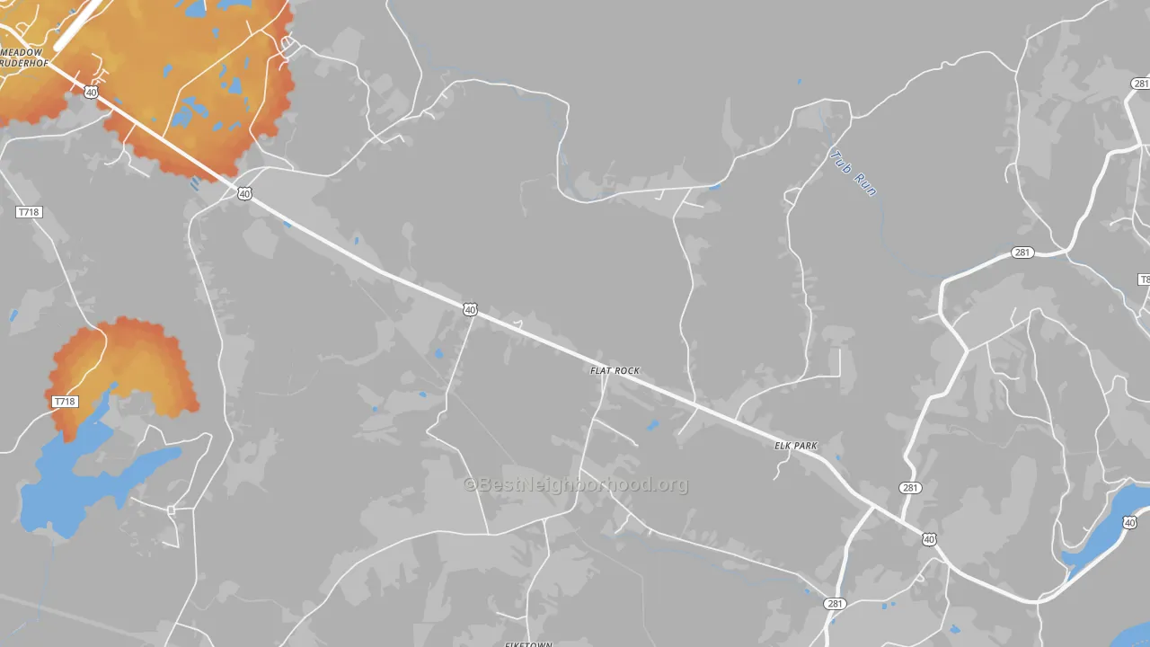 Bike Grade map of Flat Rock, PA
