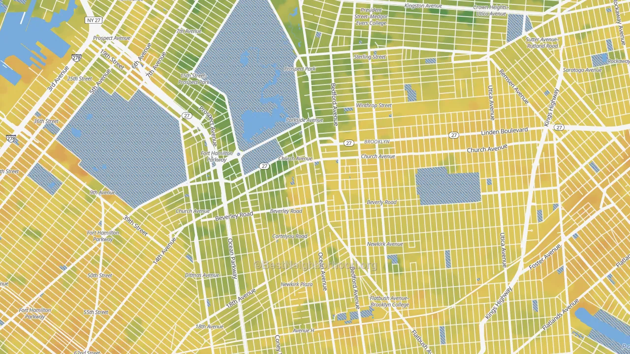Bike Grade map of Flatbush-Ditmas Park, Brooklyn, NY